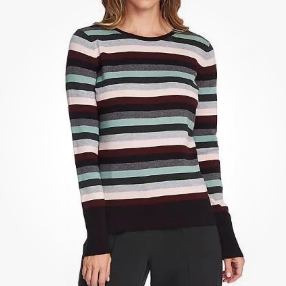 Vince Camuto Ballie Stripe Crew Neck Pullover Long Sleeve Sweater Ladies Large